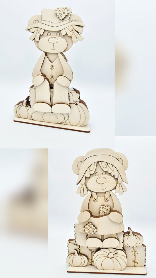 Scarecrow Bears Shelf Hanging