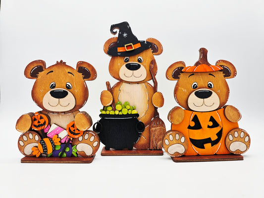 PAINTED - Halloween Bear Sitters