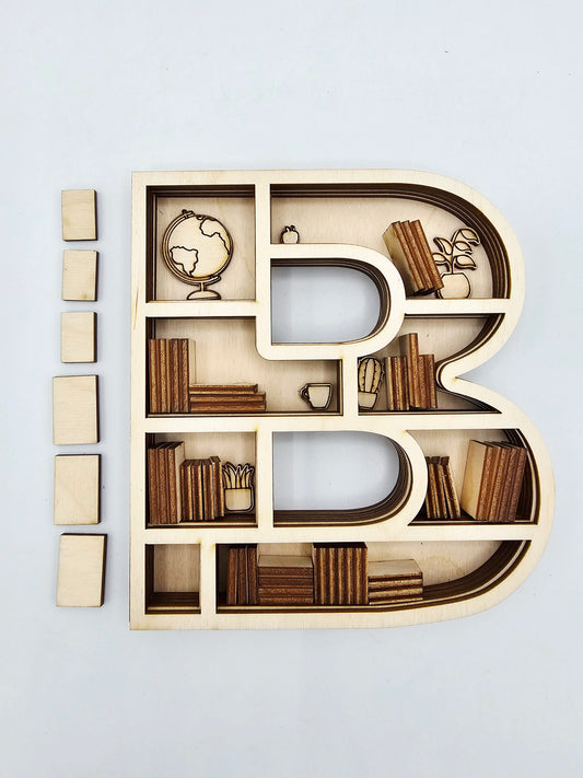 Letter Book Shelf Decor