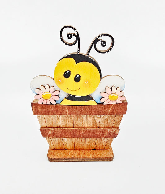 PAINTED - Spring Bee Basket - Small