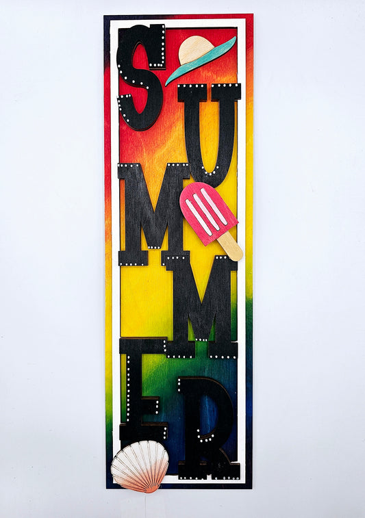 PAINTED - Summer Seasonal Leaner Sign