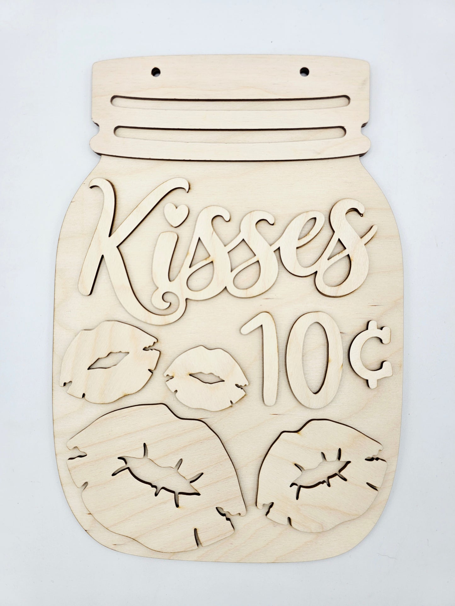Kisses Mason Jar Hanger - Large