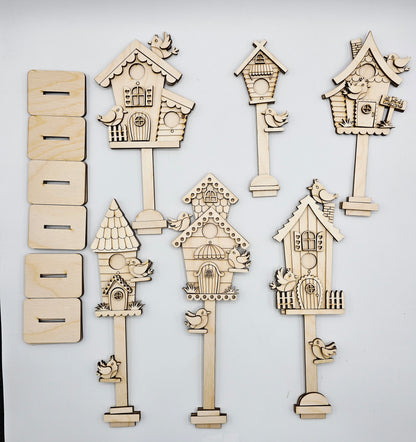 Mini Bird Houses - Tall