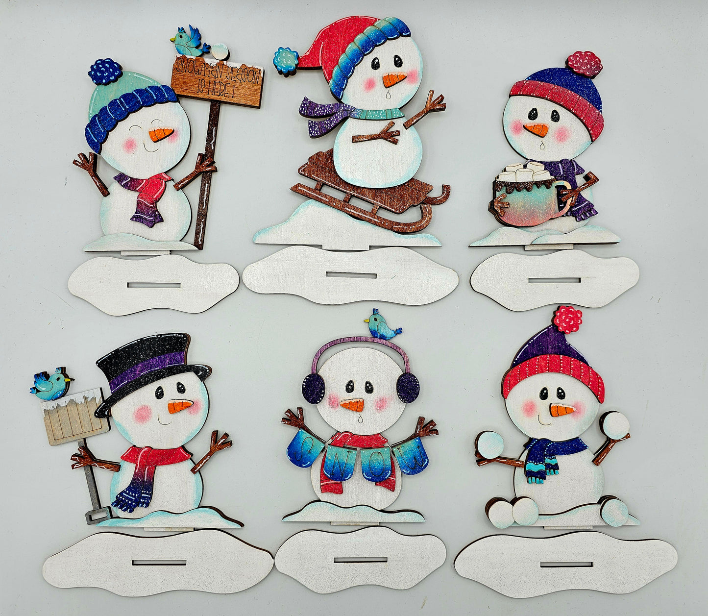 Winter Snowman Sitters x6