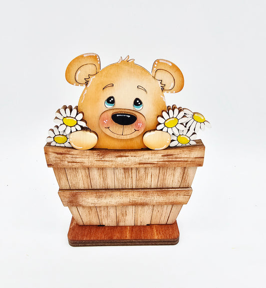 PAINTED - Spring Bear Basket - Small