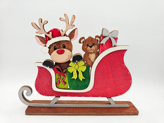 PAINTED - Reindeer Sleigh Sitter