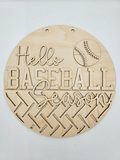 Hello Baseball Season Sign