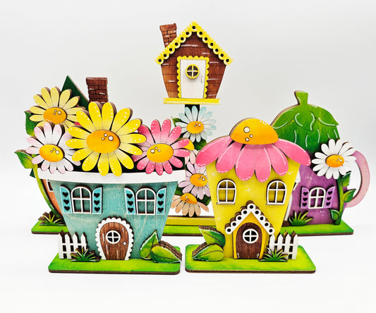 PAINTED - Mini Daisy Houses