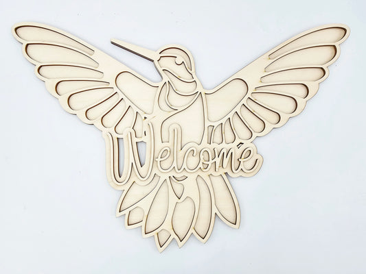 Hummingbird Welcome Sign