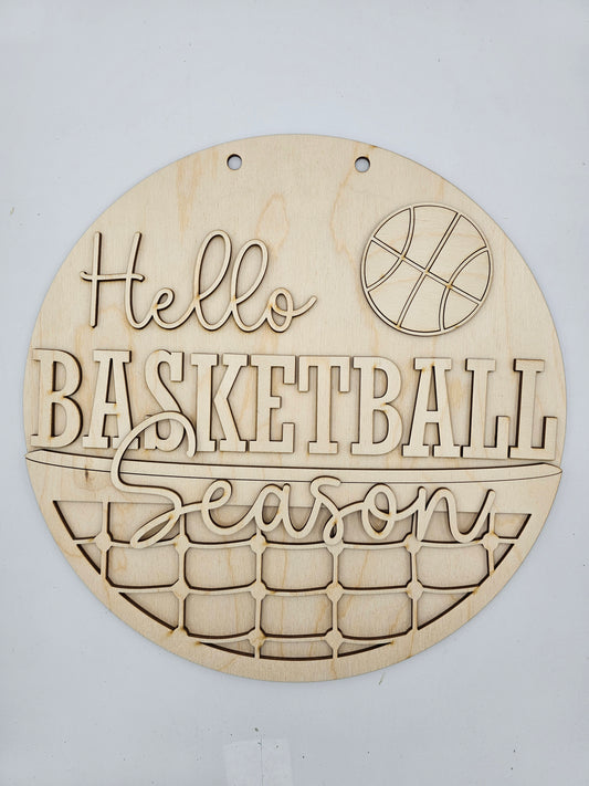 Hello Basketball Season Sign