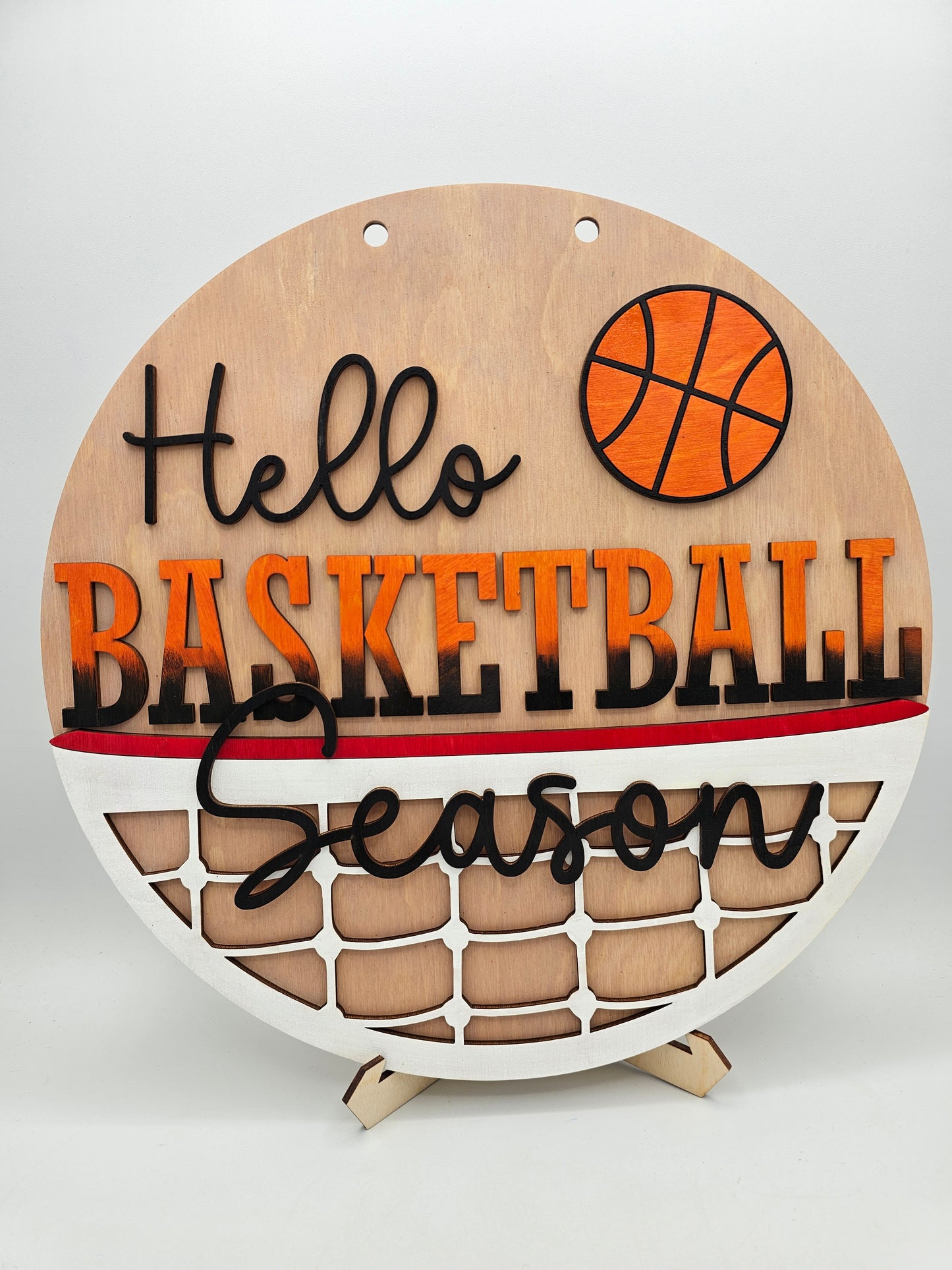 PAINTED - Hello Basketball Season Sign