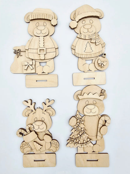 Christmas Bear Sitters x4