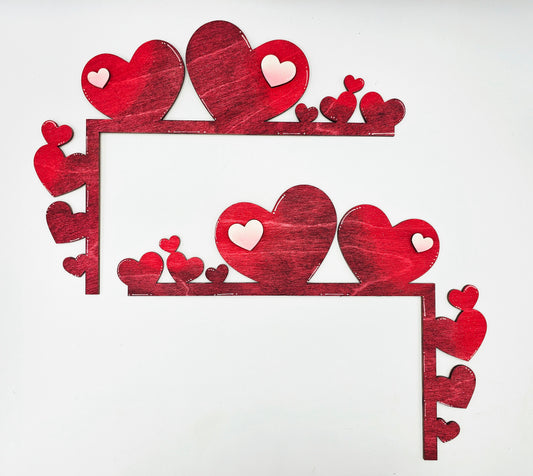 PAINTED - Solid Hearts Door Corner Set