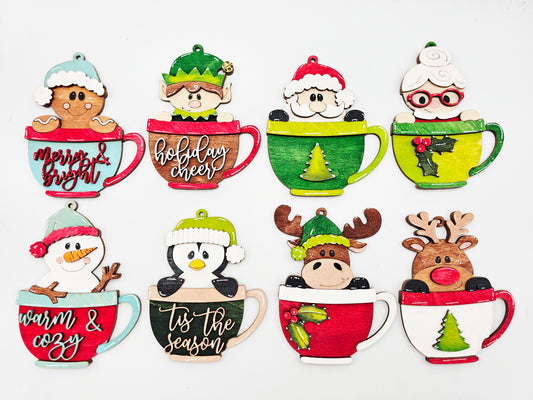 PAINTED - Character Mug Ornaments