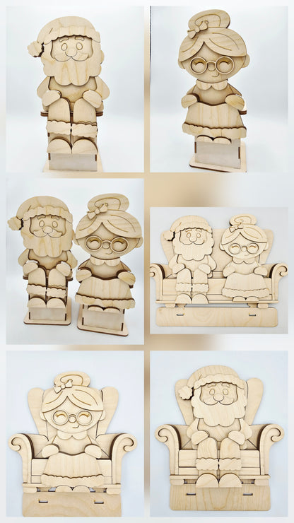 Santa & Mrs Claus Shelf Hanging
