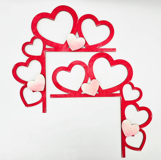 PAINTED - Open Hearts Door Corner Set