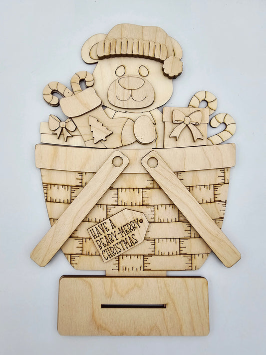 Christmas Bear Basket - Large