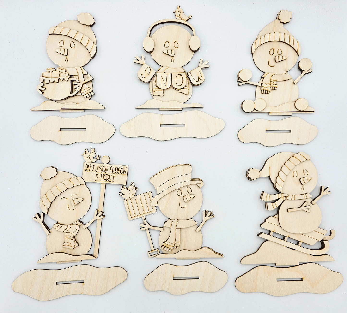 Winter Snowman Sitters x6