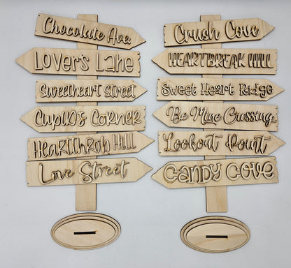 Valentine Arrow Street Sign