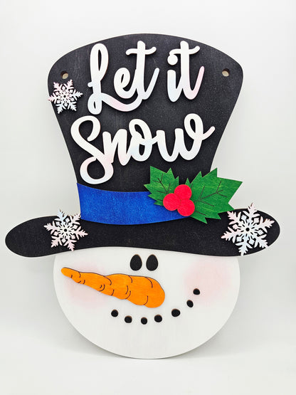 Let It Snow Snowman Door Hanger