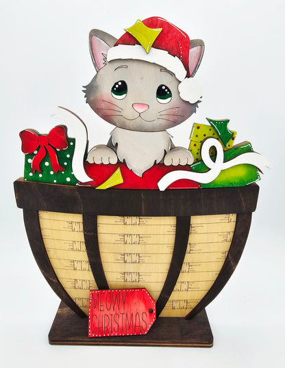 Christmas Cat Basket - Large