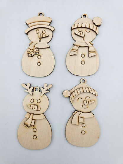 Full Snowman Ornaments Set of 10
