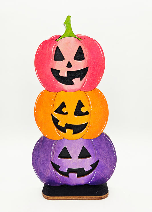 PAINTED - Stacked Jack O Lantern Sitter