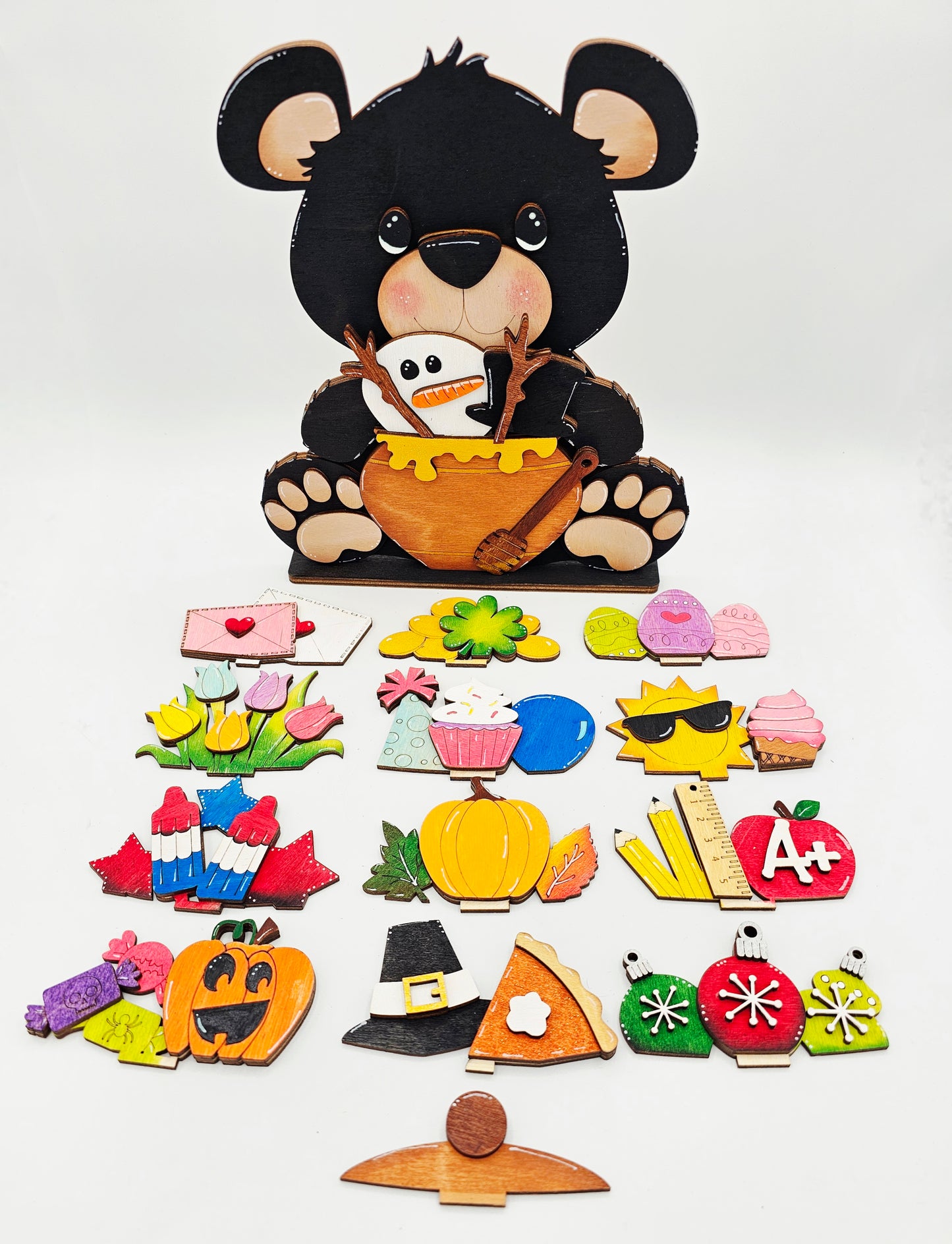 Bear with Honey Pot Interchangeable