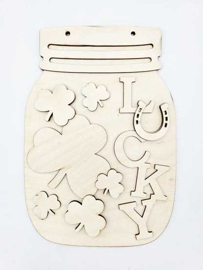 Lucky Mason Jar Hanger - Large