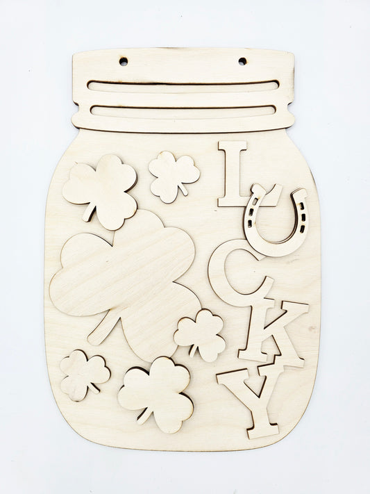 Lucky Mason Jar Hanger - Large