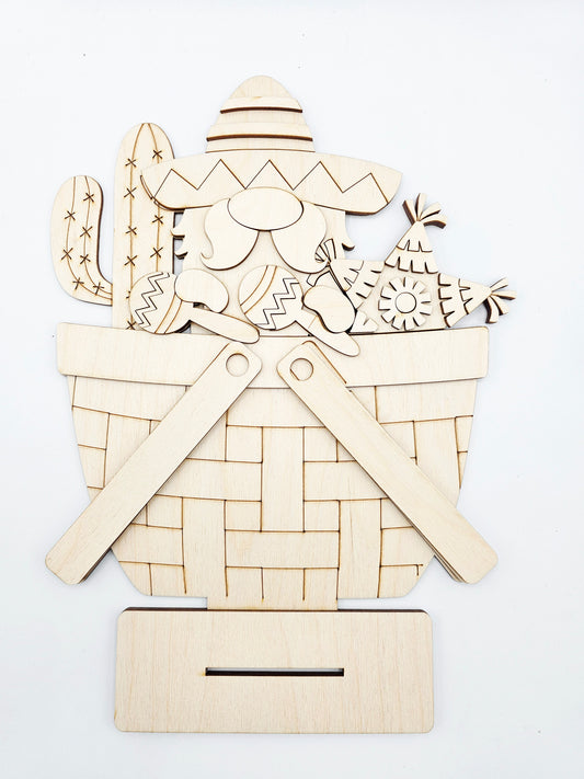 Cinco de Mayo Gnome Basket - Large