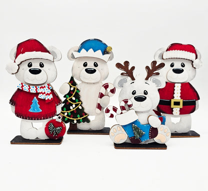 Christmas Bear Sitters x4