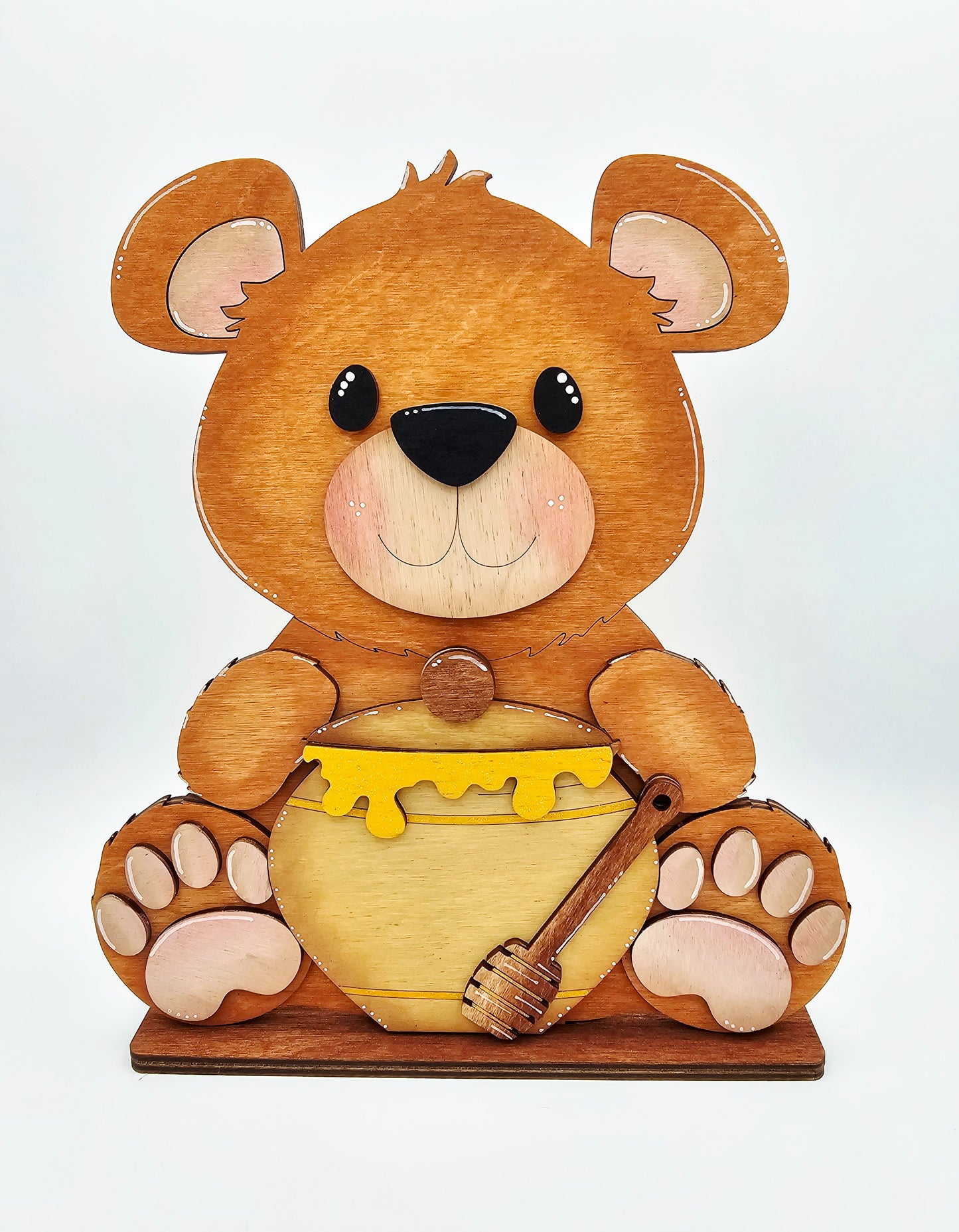 PAINTED - Bear with Honey Pot