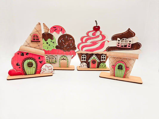 PAINTED - Mini Ice Cream Houses