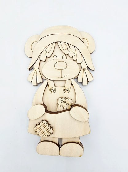 Scarecrow Bears Shelf Hanging
