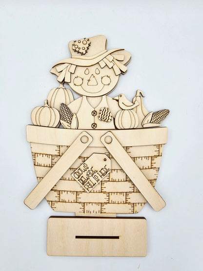 Fall Male Scarecrow Basket - Large