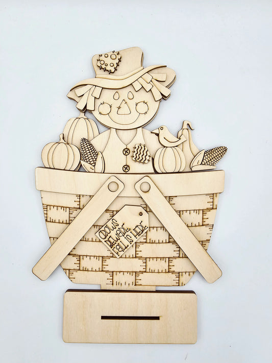 Fall Male Scarecrow Basket - Large