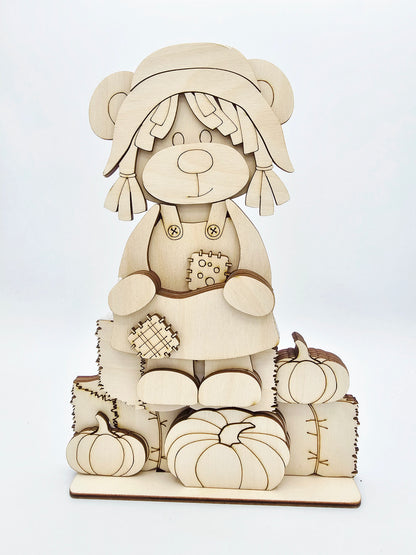 Scarecrow Bears Shelf Hanging