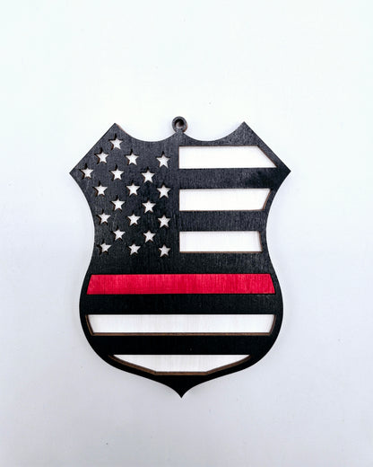 PAINTED - Law Enforcement Badge Ornament
