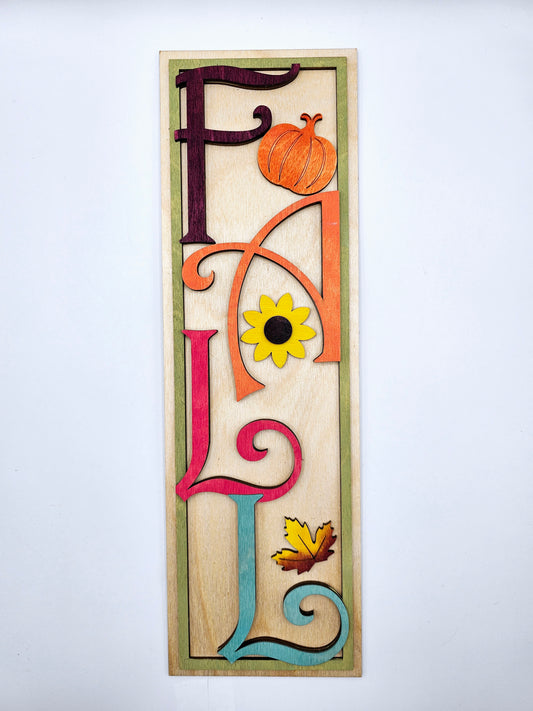 PAINTED - Fall Seasonal Leaner Sign