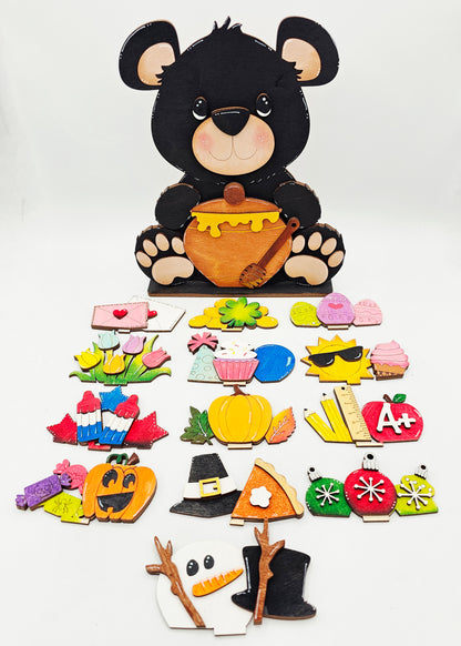 Bear with Honey Pot Interchangeable