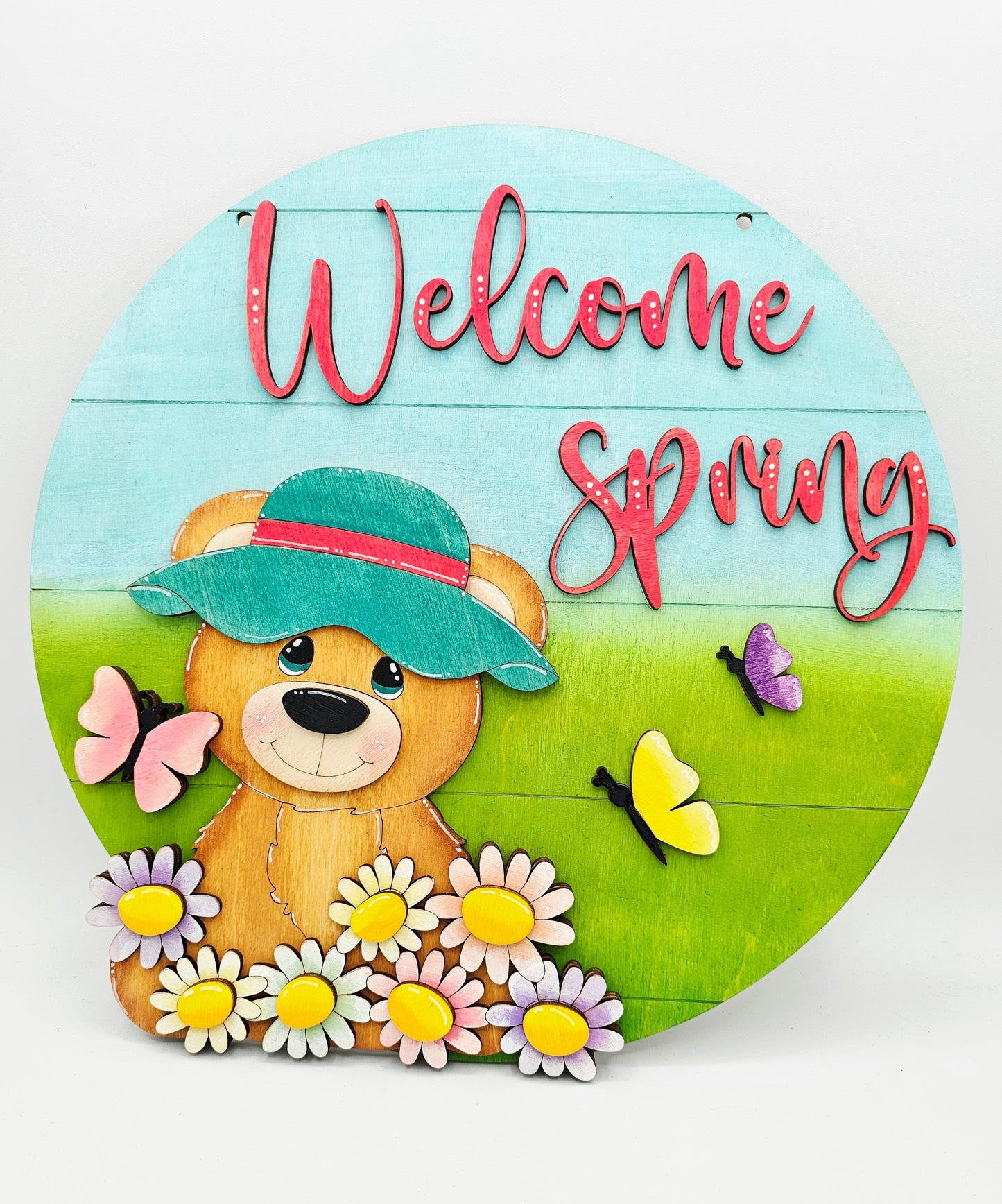 PAINTED - Spring Bear Sign