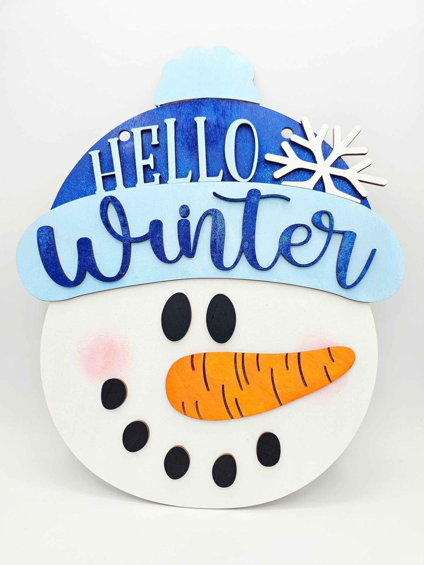 Snowman Hello Winter Door Hanger