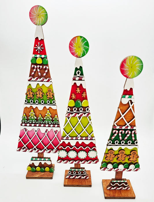 PAINTED - Christmas Tall Trees