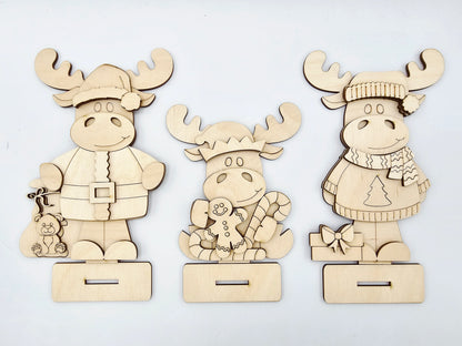 Christmas Moose x3