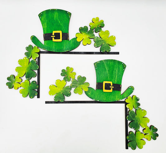 PAINTED - Hat & Clovers Door Corner Set
