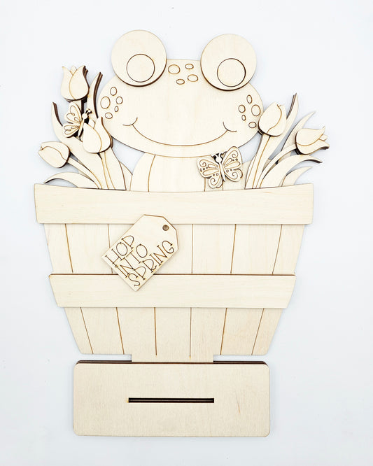 Spring Frog Basket - Large