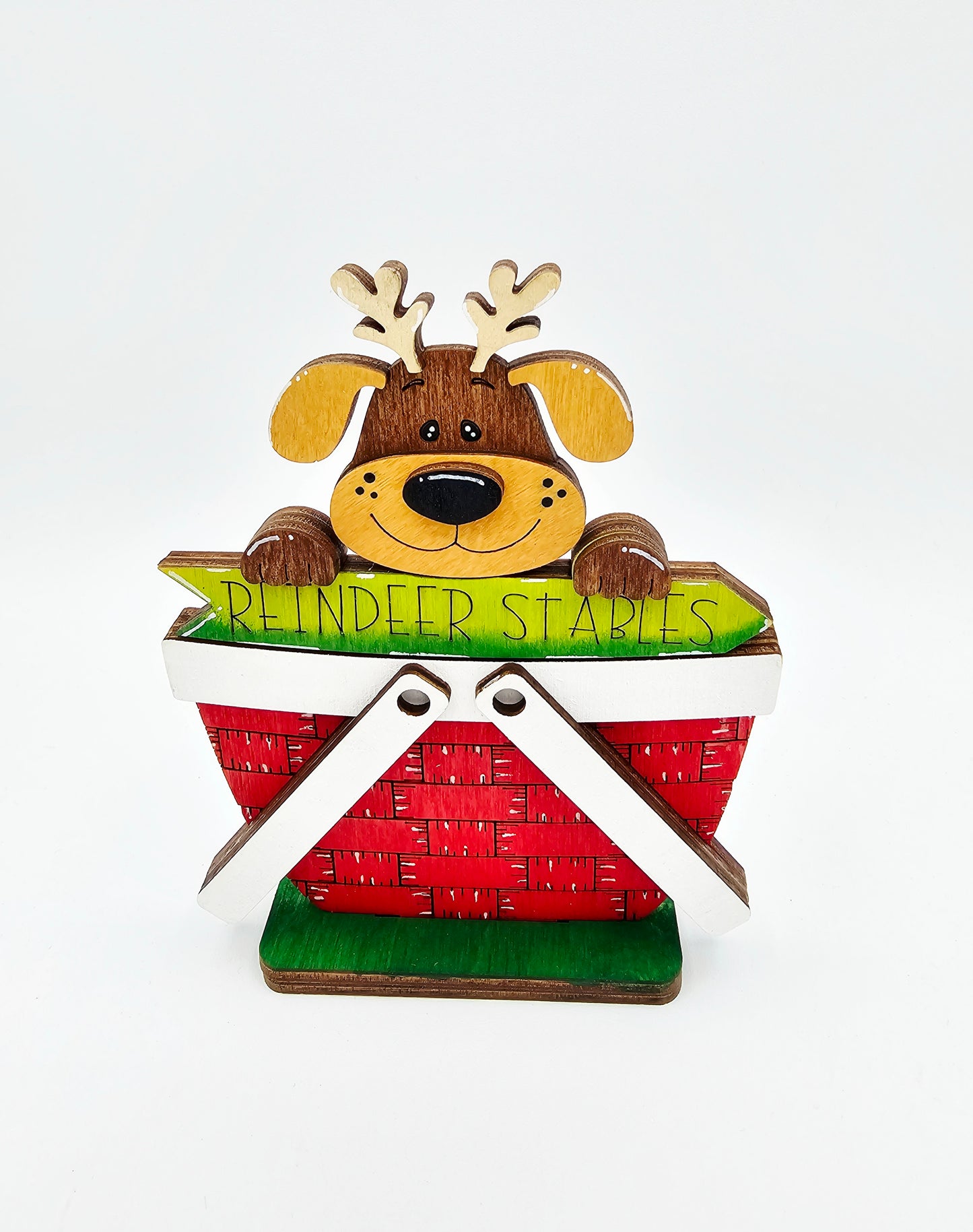 Christmas Reindeer Dog Basket - Small