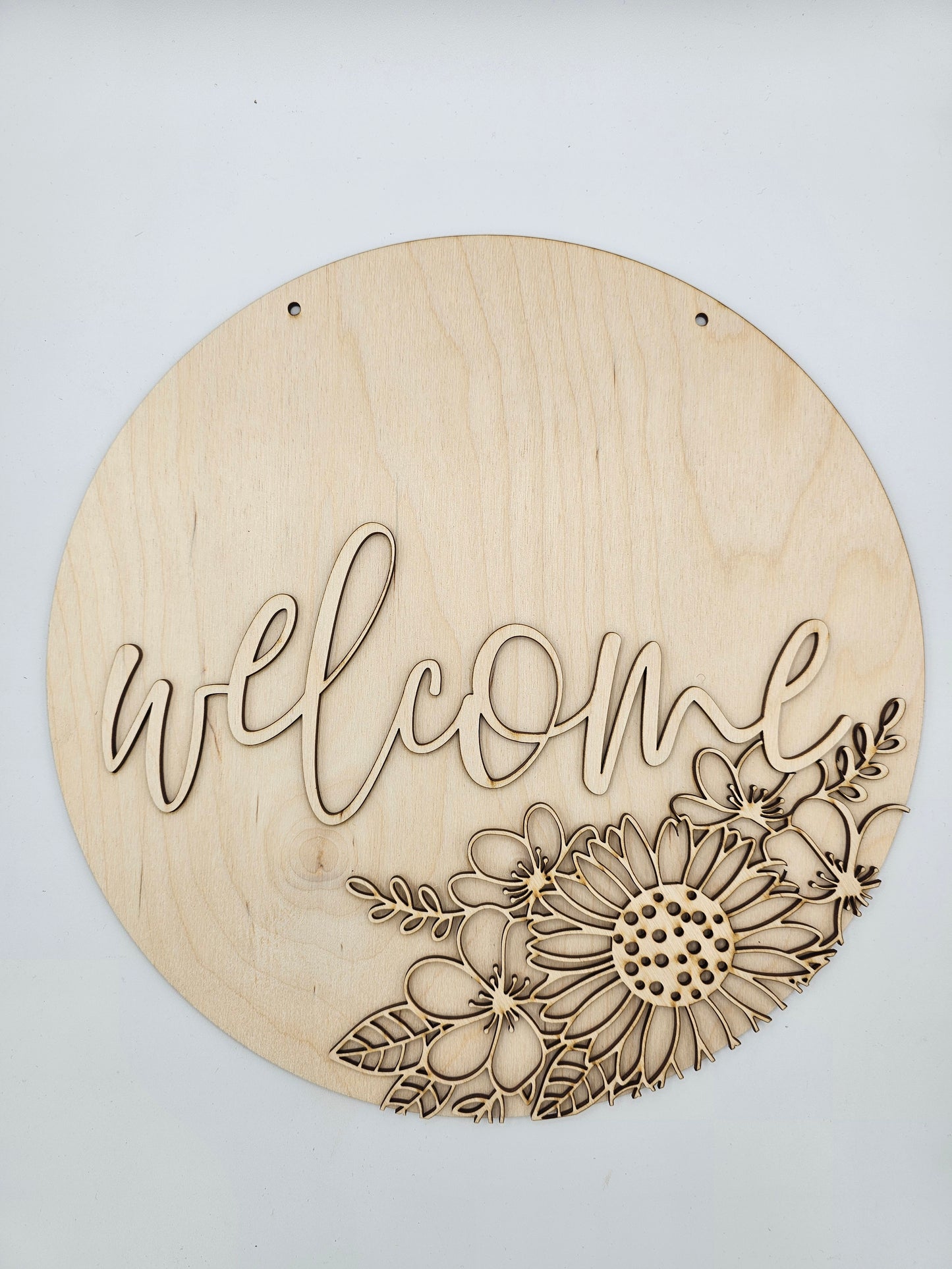 Welcome Floral Round - Side