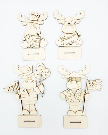 Patriotic Moose Sitters